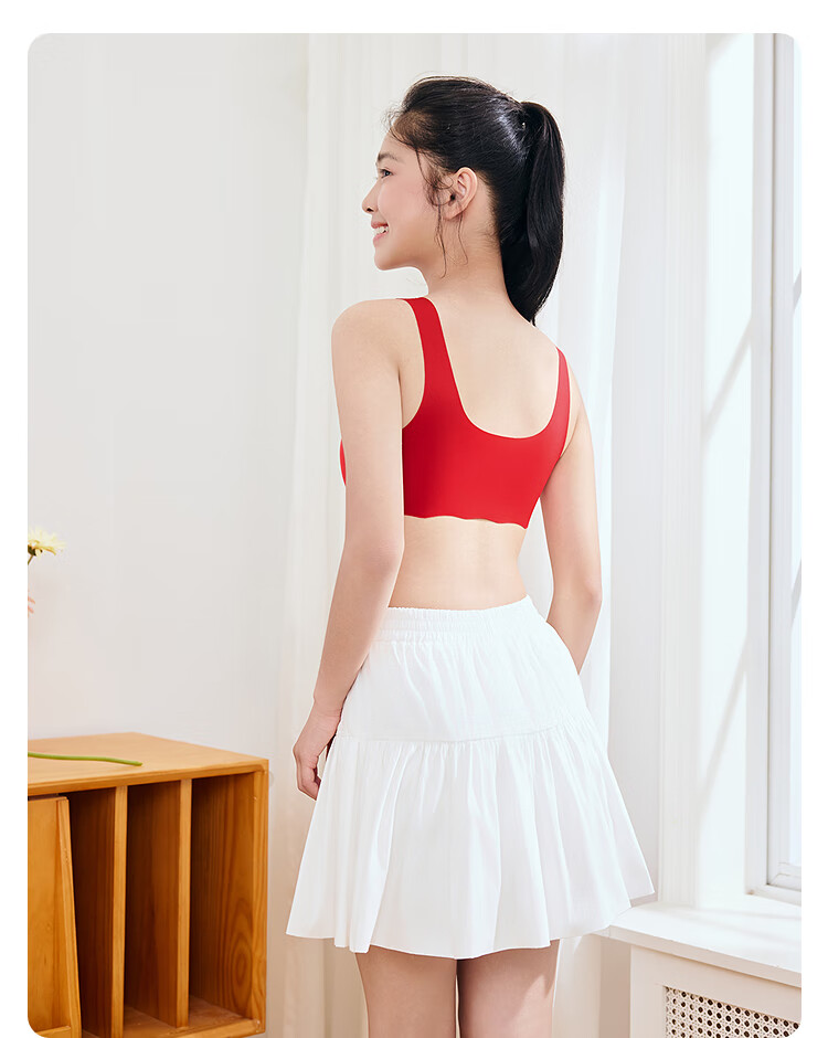 BALABALA 【balaOne】 Girls' Developmental Period Children's Vest Anti-Exposure Moisture-Absorbing Bra 209126195002 5