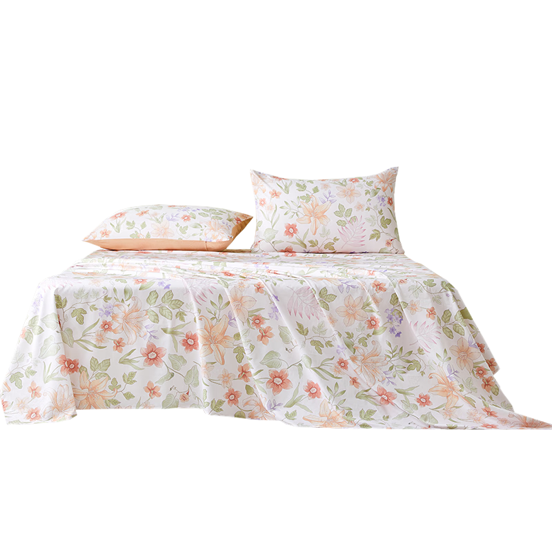 Boyang Home Textile Cotton Printed Bed Sheet Pure Cotton Bedspread Single Set Flower Sequence 160*230cm