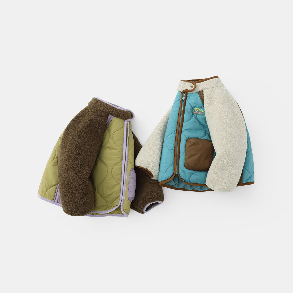 Ciciibear Baby Fleece Quilted Cotton Jacket Boys Autumn Winter Warm Thick Coat