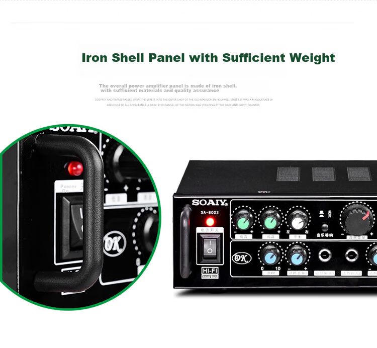 Soaiy SA-8008 Home Fixed Impedance KTV Amplifier, Bluetooth Professional High-Power Home Theater Conference Sound Amplifier 3