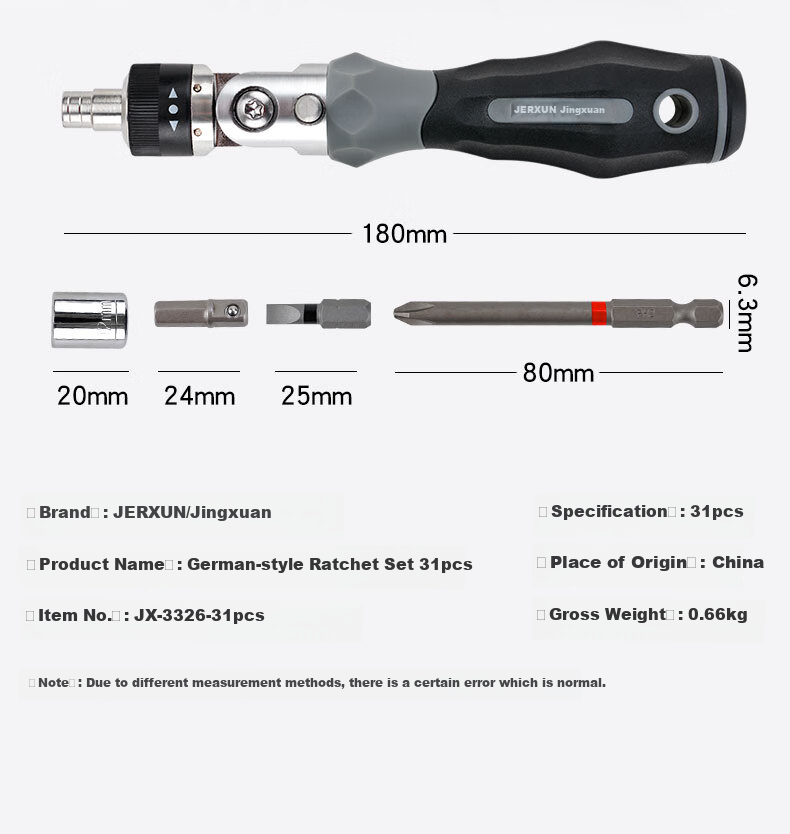 JERXUN Ratchet Screwdriver Set, Multi-Functional Kit with Torx, Flathead, Phillips, And Repair Bits 3