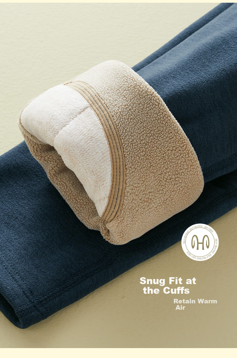 Hengyuanxiang 100% Wool Knee Pads for Men, Warm Pants with Fleece Lining, Thickened Autumn Pants, 10A Antibacterial Cotton Pants for Base Layer in Fall And Winter 20