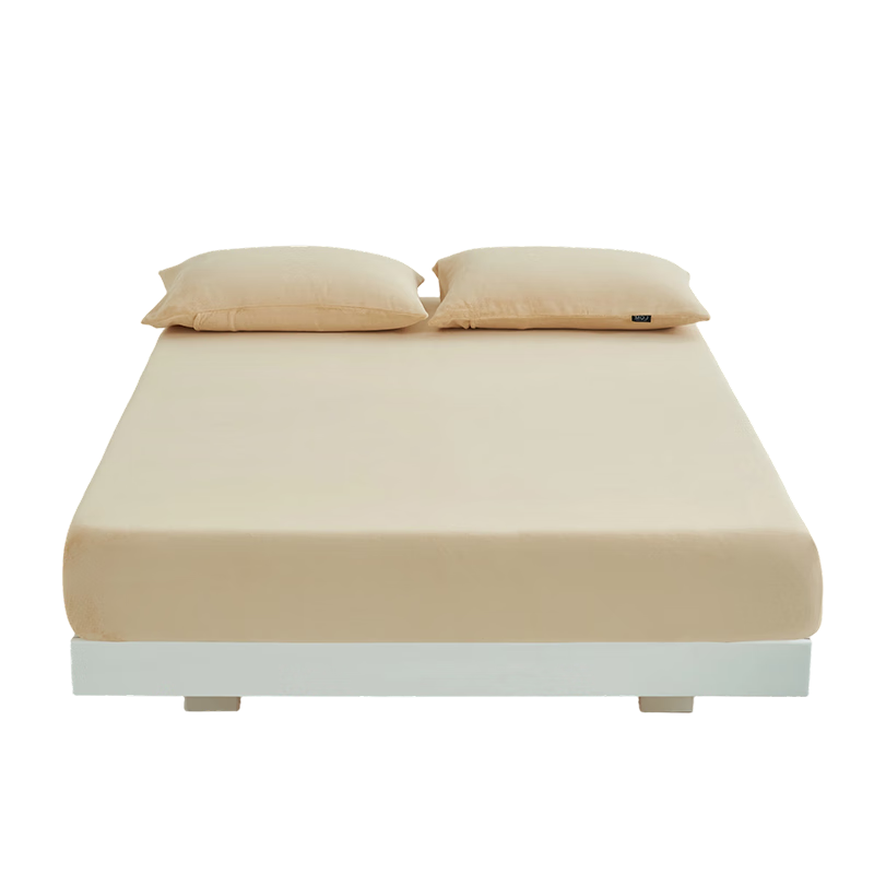 Grace Class A Fleece Fitted Sheet Single Winter Thickened Non-Slip Warm Anti-Dirt Mattress Protector Beige Gold 1.5m