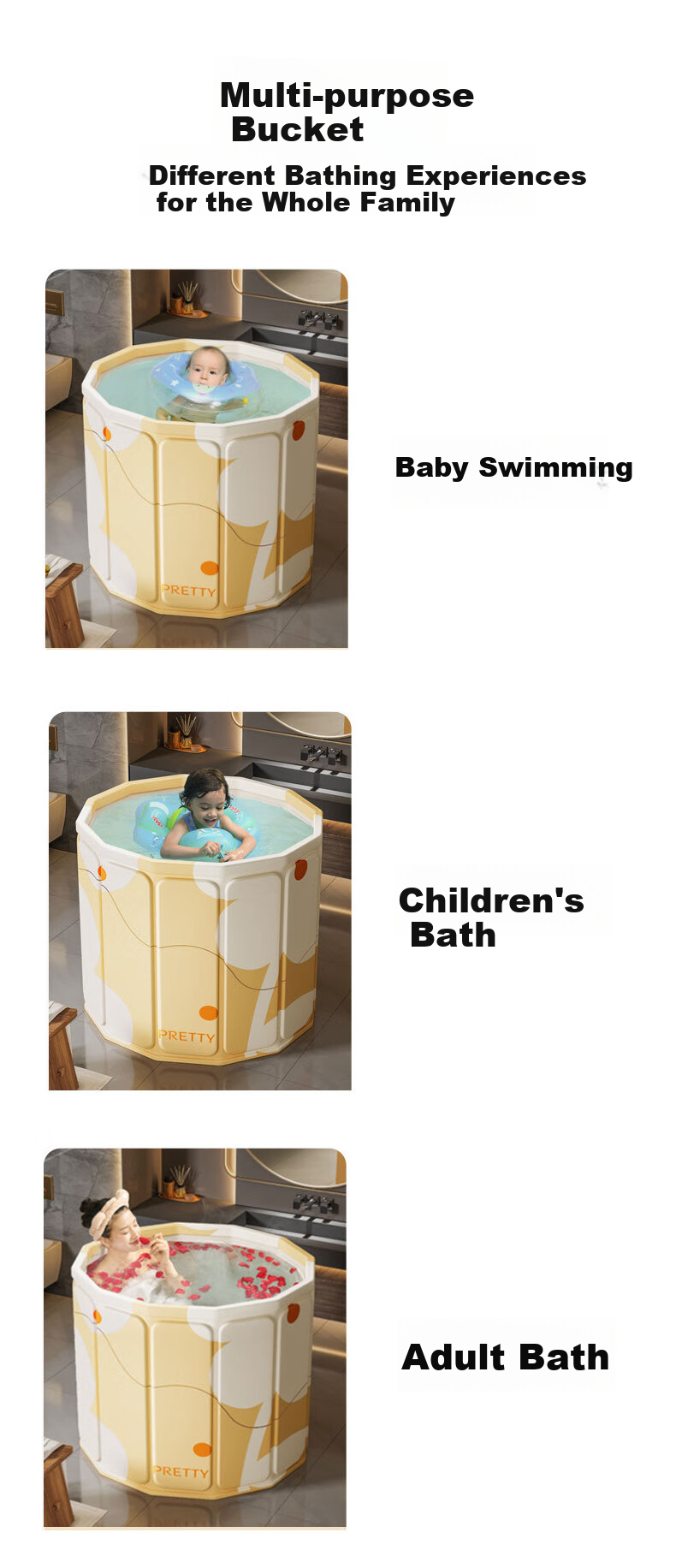 Jingxun Foldable Bath Tub, Adult Bathtub, Shower Tub, Home Use Bath Barrel, Bathing Tool 5
