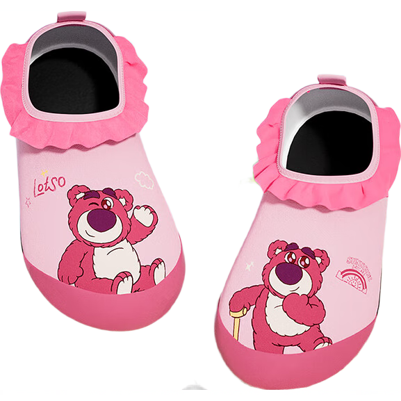 Disney Kids Beach Shoes Baby Non-Slip Snorkeling Socks Boys Girls Swimming Water Shoes D95905 Strawberry Bear Light Pink M
