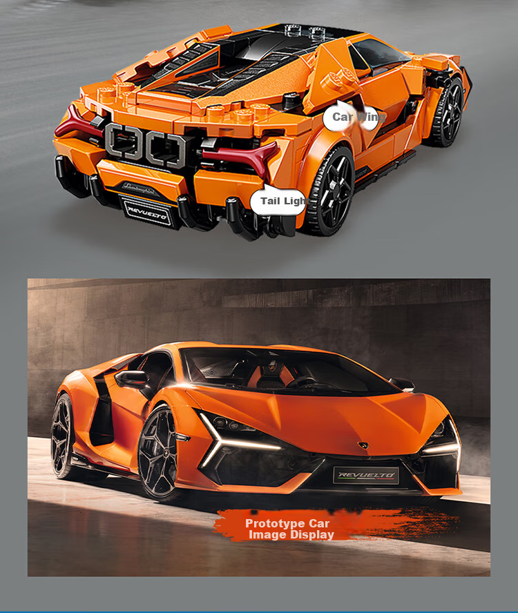 LEGO Building Blocks Racing Car Series 77238, Lamborghini Race Car, Boys And Girls Children's Toy, Birthday Gift, Home Decoratio 5