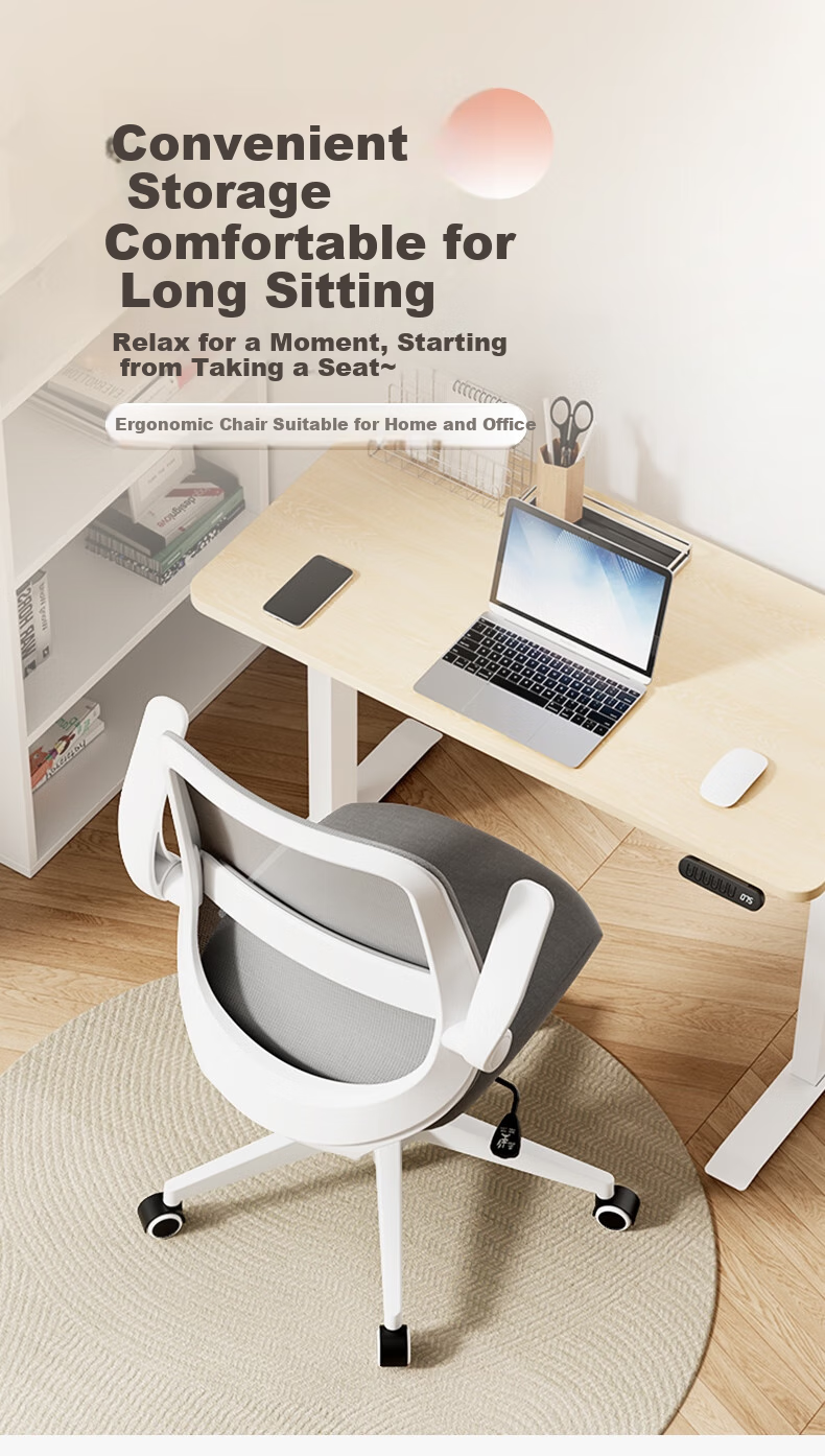 Deli 91106 Foldable Chair with Backrest And Armrests, Home Office Chair, Study Chair, Ergonomic Design, Gray 1