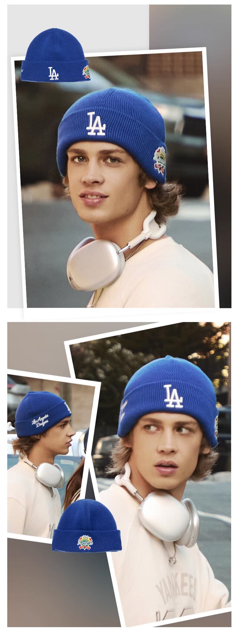 MLB Unisex Knit Beanie Hat 25 Autumn Winter New Woolen Comfortable Cap 3ABNV0556-50BKS-F 5