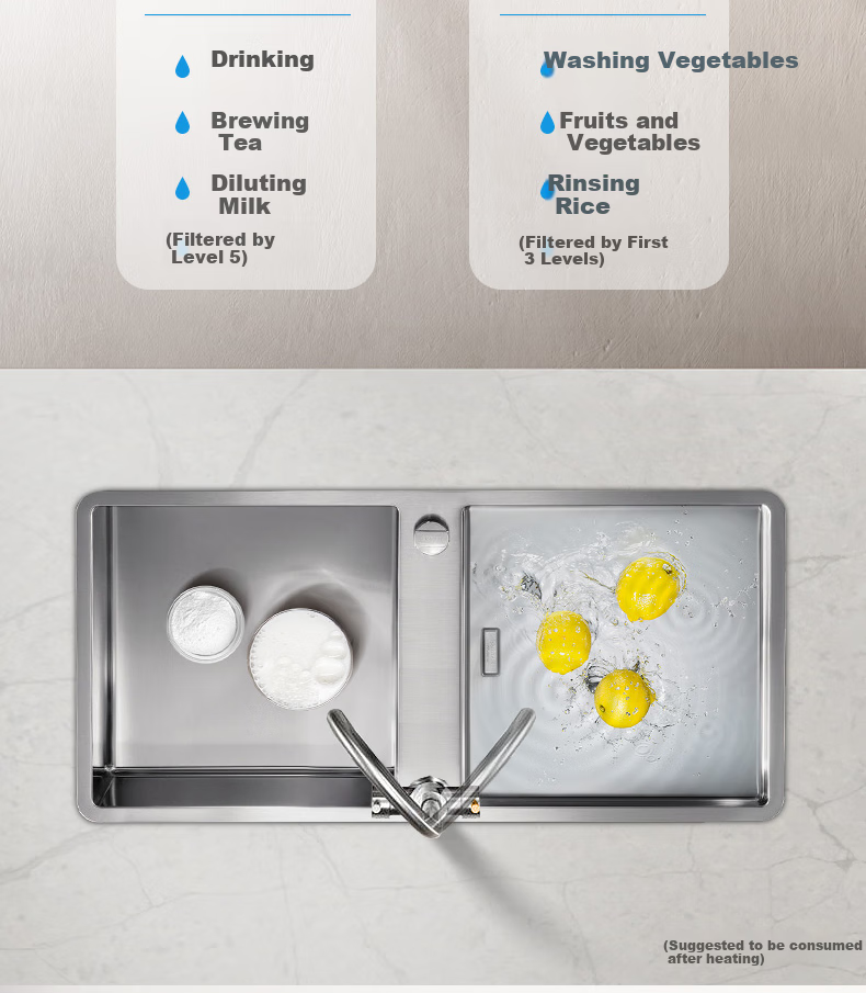Qinyuan Little White Whale Under-Sink Household Kitchen Water Purifier Instant Filtration Ultrafiltration No Wastewater No Electricity No Tank Mineral Retention Water Filter UU-N3010 6