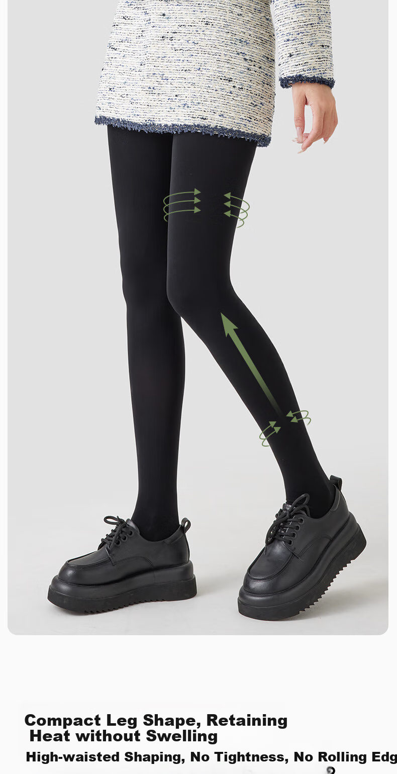BONAS 2026 New Women's Leggings, Spring And Autumn Thin Style, Bare-Leg Effect, 480D Pressure Socks, Warm Black Pantyhose 7