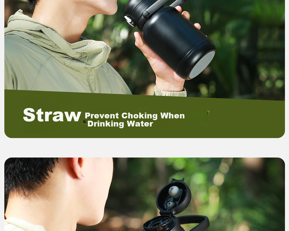 FGA Fuguang Large Capacity Insulated Cup, 316L Stainless Steel, for Men And Women, Dual-Use Sports Outdoor Water Bottle, Portable Straw Cup 6