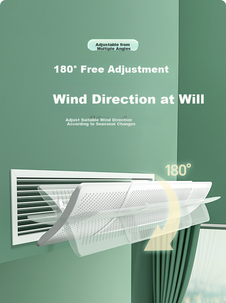 Beishi Air Conditioner Wind Deflector Universal Airflow Guide Wind Curtain Portable Hanging Wind Shield Cloth 5