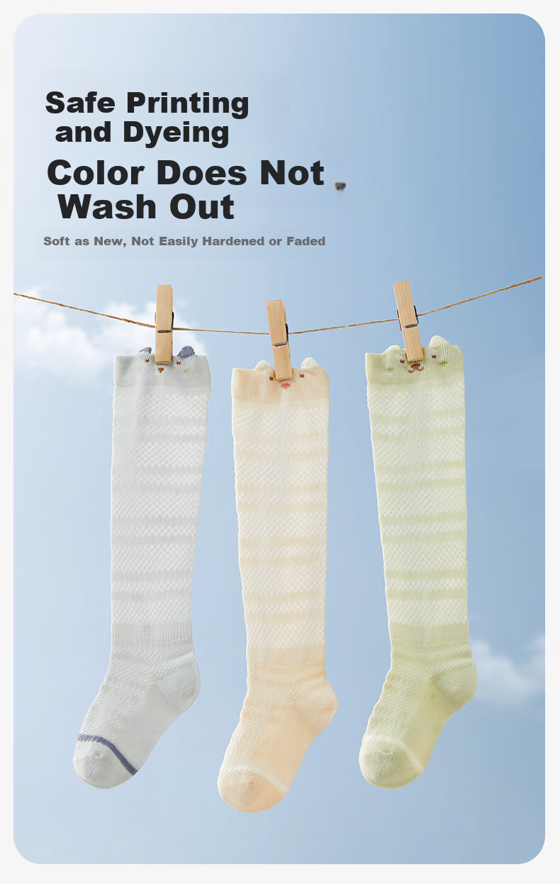Shiyuejiejing Baby Socks, Summer Mesh Long Thin Style, for Boys And Girls, Mosquito-Proof, Over-Knee, Non-Binding, Children's Air Conditioning Socks 13