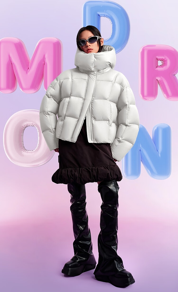 BOSIDENG Off-Season Winter Puff Down Jacket Women 90% Down Thickened Detachable Hood Loose Short Lazy Style Coat 6