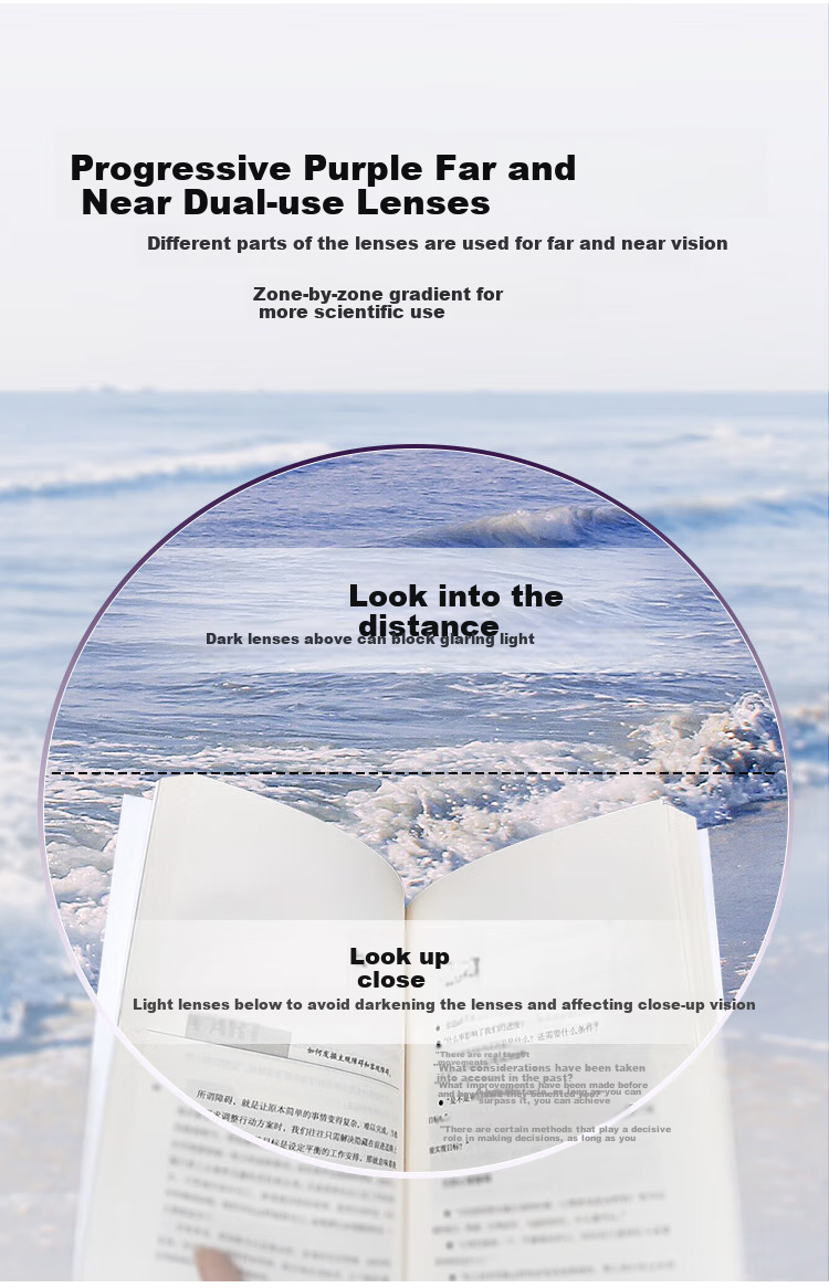 Mr. PuTian Anti-Blue Light Reading Glasses for Men And Women, Bifocal Progressive Blue Imported Reading Glasses, 100 Degrees, Ages 40-49 4