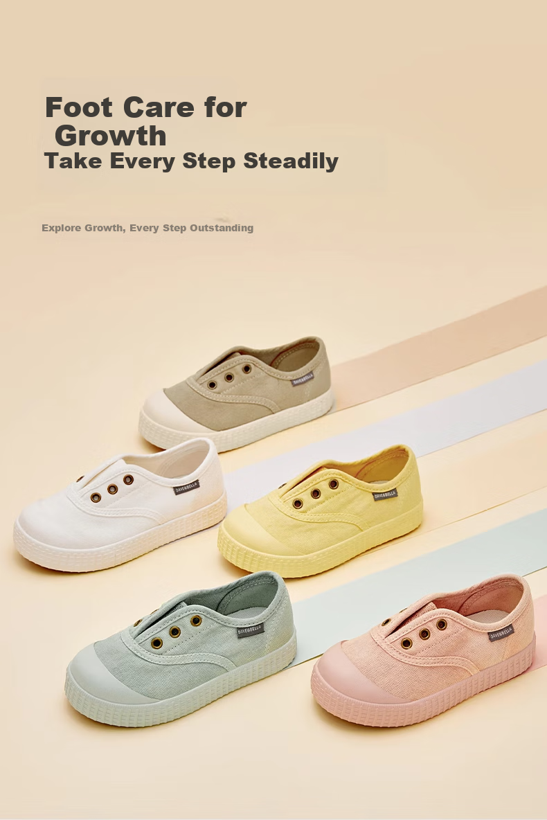 DAVE & BELLA Children's Canvas Shoes Spring 2024, Boys' Casual Shoes, Girls' Trendy Sneakers, Soft-Soled Shoes for Toddlers 1