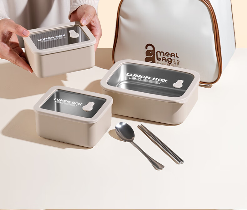 Ymer Stainless Steel Lunch Box Microwaveable Fresh-Keeping Bento Box for Office Workers [Visible Glass Large Double-Compartment] 22