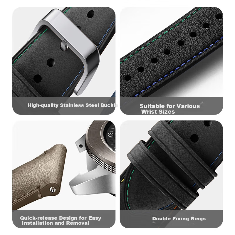 Ремешок Xiaomi Xiaopijiang из натуральной кожи для Xiaomi Watch S4 Sport, S3, S2, S1 Pro, Color 2, Sports Edition, коричневый