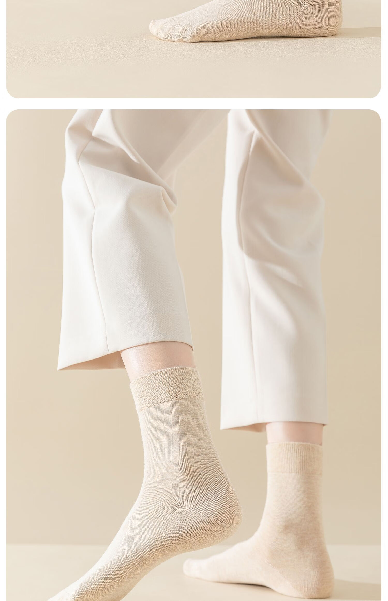 Guxu Disposable Women's Socks Travel Daily Throwaway No-Wash Autumn Winter Mid-Calf Odor-Resistant Socks 5 Pairs 36