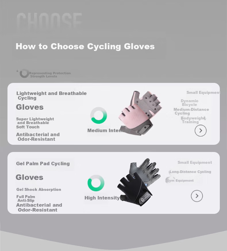 Ousen Cycling Gloves, Summer Sports Fitness Outdoor Hiking, Men And Women Road Mountain Bike Breathable Non-Slip Fingerless Gloves 2