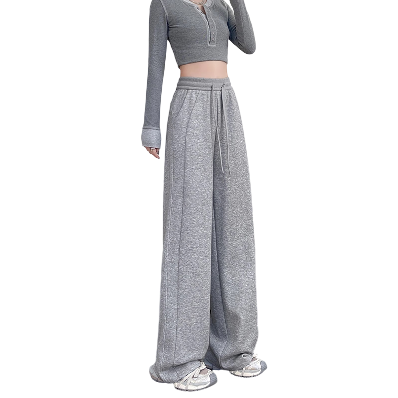 Free Style Wide-Leg Pants for Women Spring New Sports Sweatpants High Waist Slim Loose Draped Straight Casual Trousers