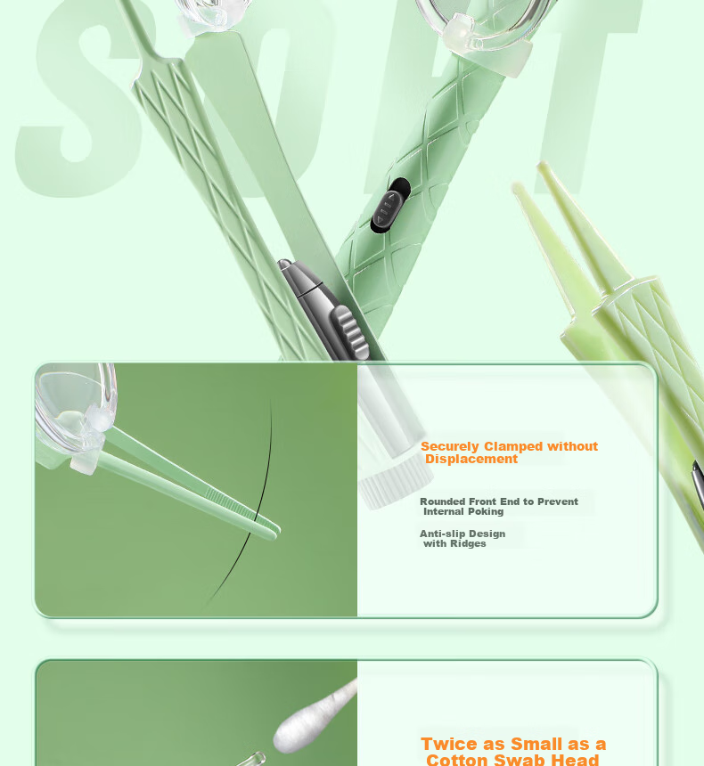 Haifeinuo Illuminated Ear Pick, Children's Ear Cleaning Tool, Visual Ear Spoon, High-Definition Ear Cleaning Kit, 3-Piece Set 7