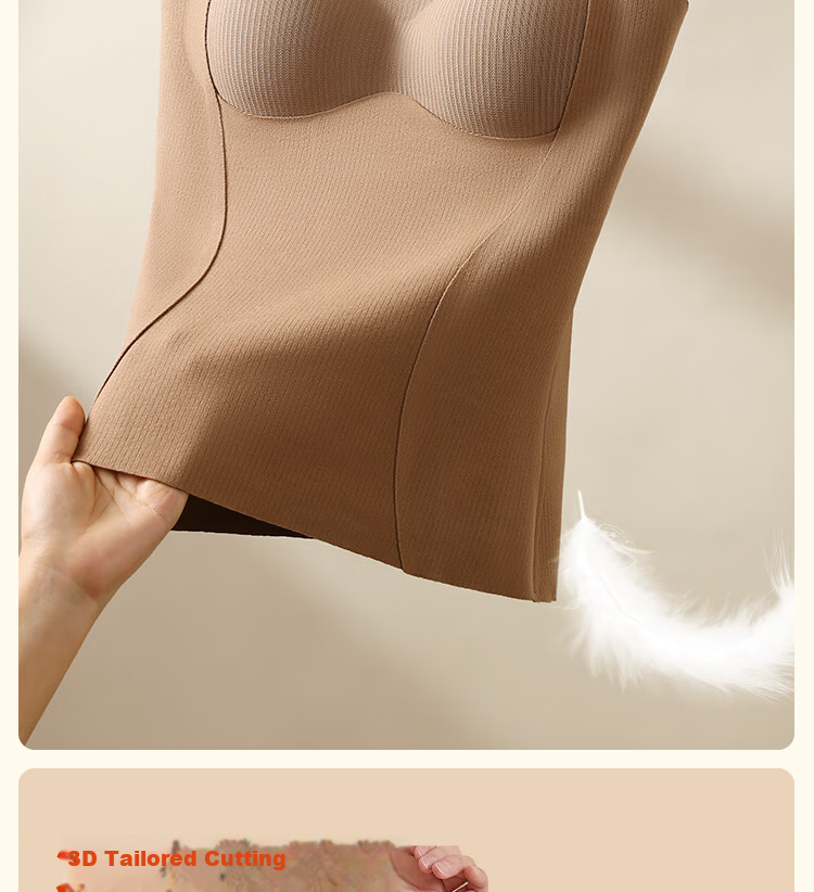 MiiOW Women's Thermal Underwear, Ladies' Wool And Silk Thermal Wear, Double-Sided Fleece, No Bra Needed, Warm Vest for Women, Suitable for Outdoor Wear 9