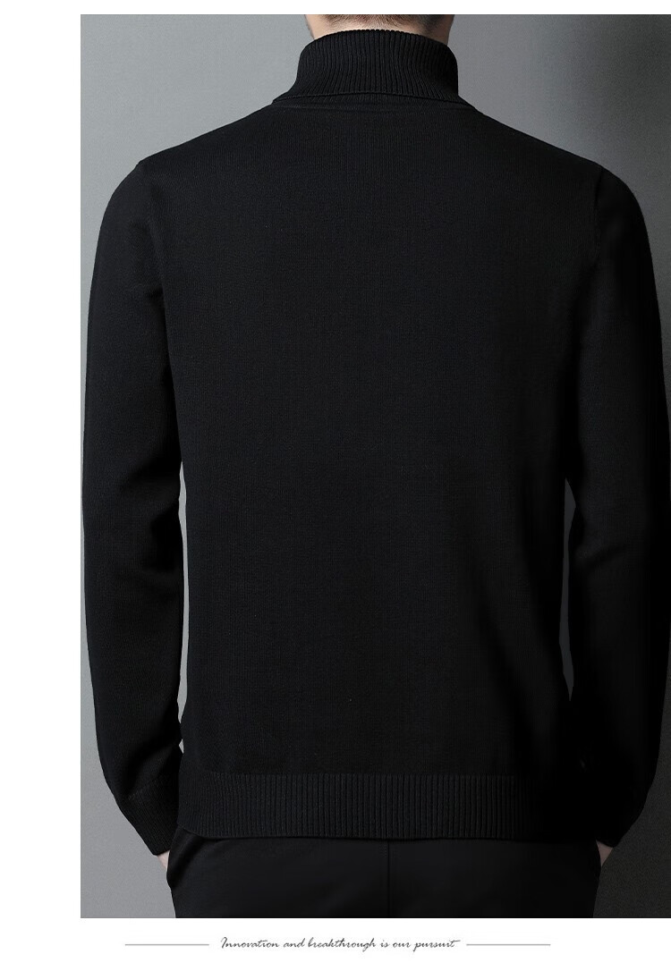 MULINSEN Men's Turtleneck Sweater Autumn Winter Warm Pure Cotton New Year Base Knitwear Wine Red XL 12