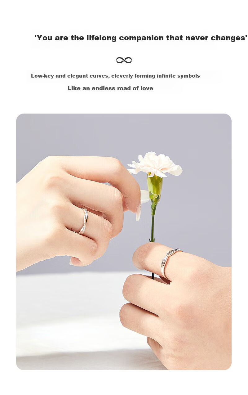 MANHE S999 Sterling Silver Couple Rings, One Pair Engagement Diamond Rings, Adjustable Women's And Men's Birthstone Rings, Valentine's Day Gift 2