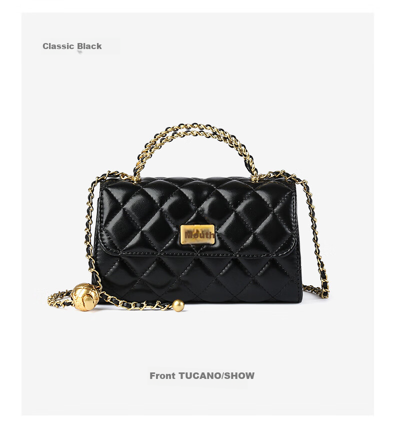 TUCANO Women's Leather Shoulder Bag Small Fragrance Style Quilted Chain Bag Fashion Versatile Crossbody Bag Mother's Day Birthday Gift 13