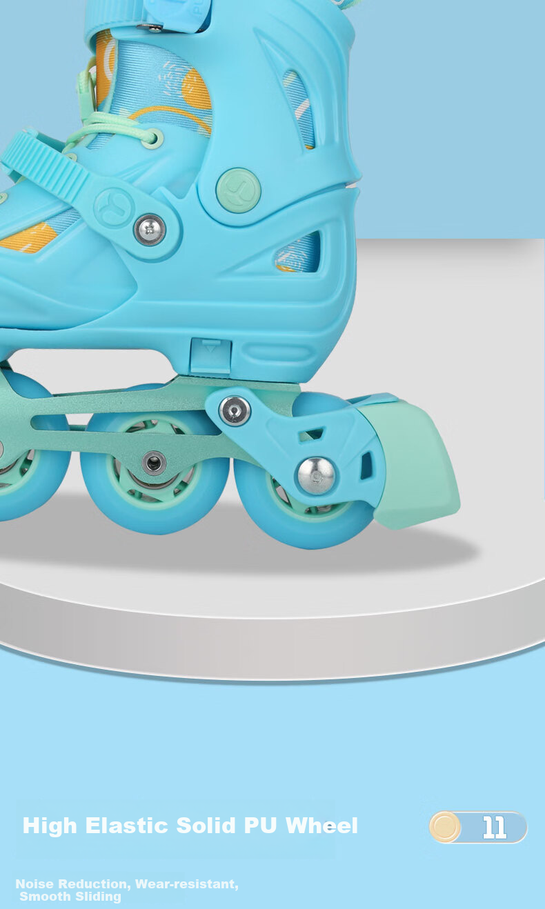 Migao Roller Skates for Children, Inline Skates for Boys, Beginner's Roller Skates for Primary And Secondary School Students, Ice Skates, Roller Skates with Straight Wheels S3 Set Blue M 16