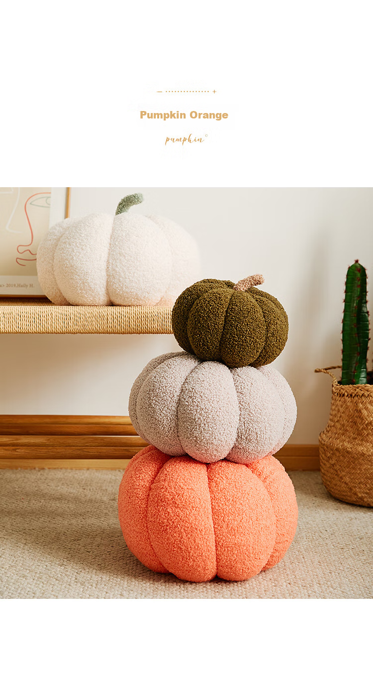Pierre Cardin Nordic Instagram-Style Cute Pumpkin Plush Pillow Creative Living Room Sofa Cushion Bedside Decoration - Yellow 10