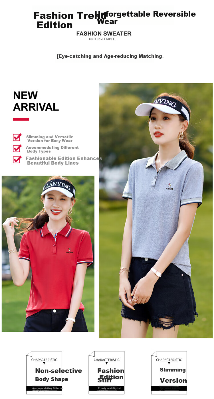 Woodpecker Pure Cotton Polo Shirt Women Short Sleeve Slim Fit Plus Size Casual Summer Top Dark Blue XL 3