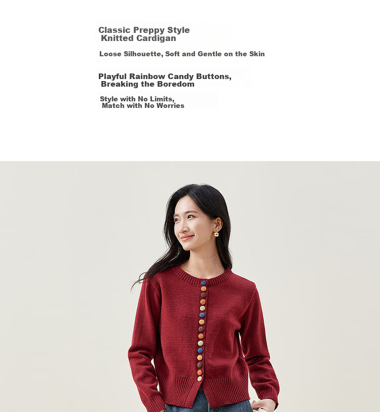 Sentubila Premium Knit Cardigan Women Autumn Winter Loose Slim Fit Petite Long Sleeve Jacket Top Dark Navy JM 2