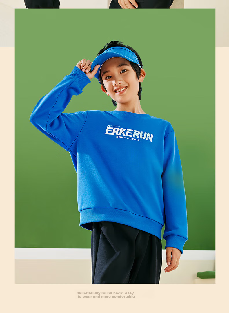 ERKE Children's Clothing, Boys And Girls Big And Small Kids Sweatshirt, Winter Thickened Warm Top, Lavender Purple, Size 160 9