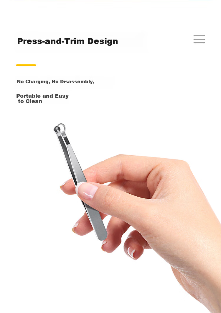 Jindarimei Mechanical Semi-Automatic Stainless Steel Nose Hair Trimmer for Men, Waterproof Manual Round-Head Nose Hair Clipper Tool 7