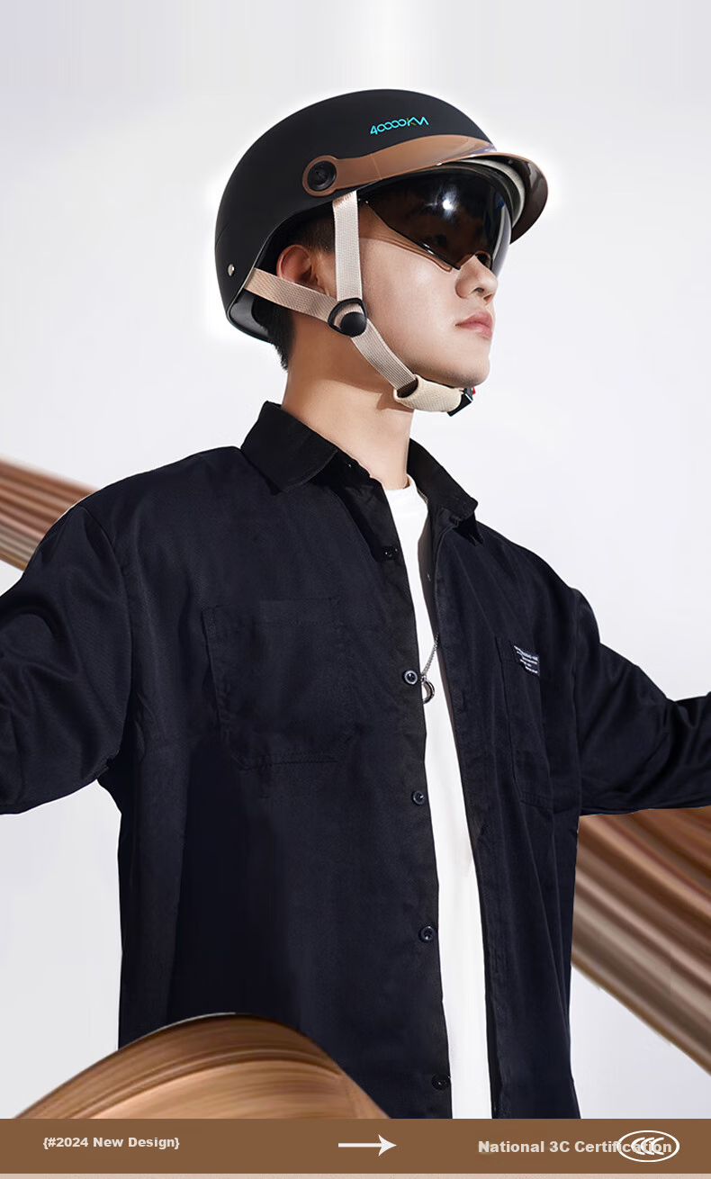 Siwangongli New National Standard 3C Certified Electric Vehicle Helmet, Summer Half-Helmet for Men And Women, Sun Protection Visor, All-Season Universal Electric Motorcycle Safety Helmet SWY6749 11