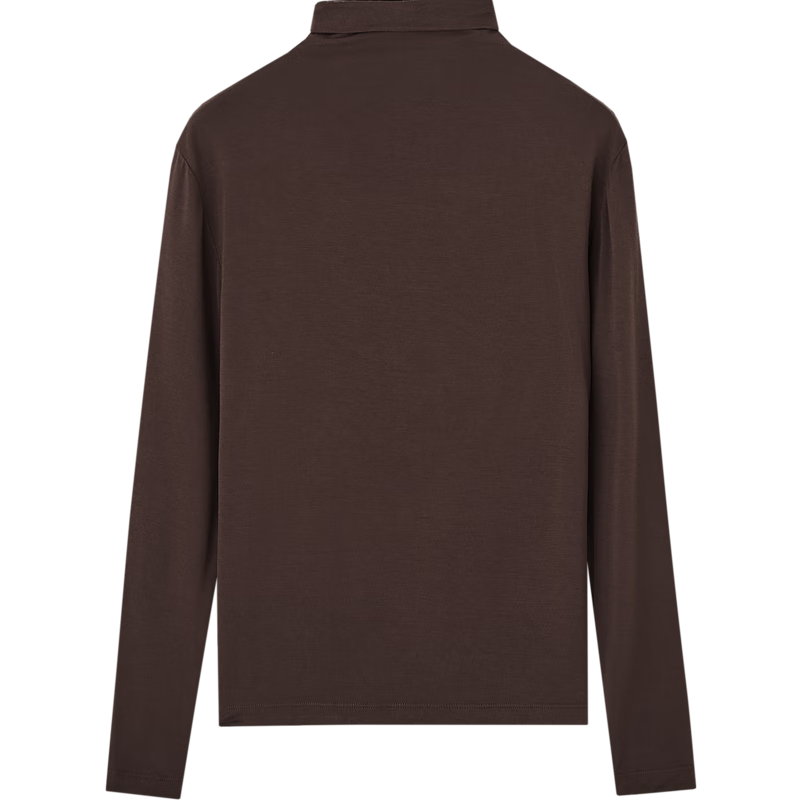 Dme Warm Ginger Fleece 2025 Autumn New Slim Fit Thin Half Turtleneck Long Sleeve Women's Base Shirt