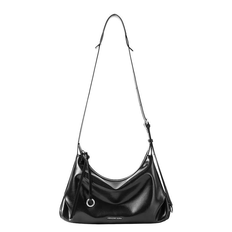 AMAZING SONG Women's Handbag Donut Hobo Bag Small Genuine Leather Shoulder Bag Practical Niche Fashion Versatile Commuter Crossbody Bag Gift