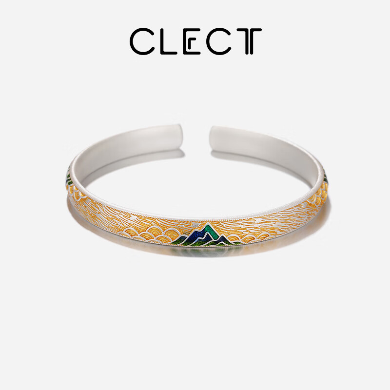 Clect Keli 9999 Pure Silver Bracelet for Women Ethnic National Trend Retro Silver Bangle Jewelry Birthday Gift