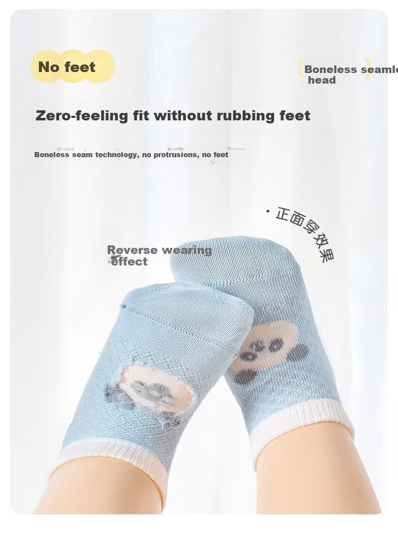 Niduoxiong Baby Floor Socks, Comfortable Cotton Socks for Spring And Autumn, Infant Walking Socks, Children's Boat Socks, Short Tube Socks, Non-Slip 10