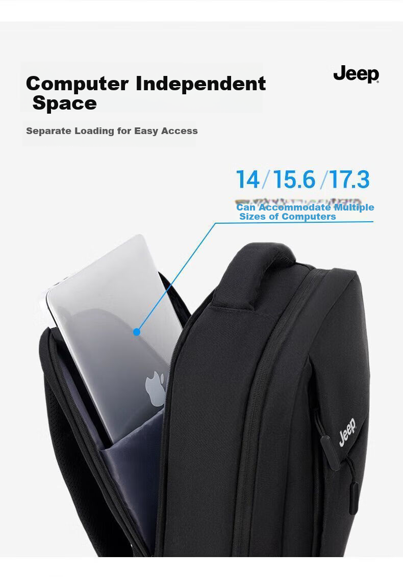 JEEP Backpack for Men And Women, Laptop Bag 16.1 Inch, Business Commute Large Capacity Travel Backpack 2