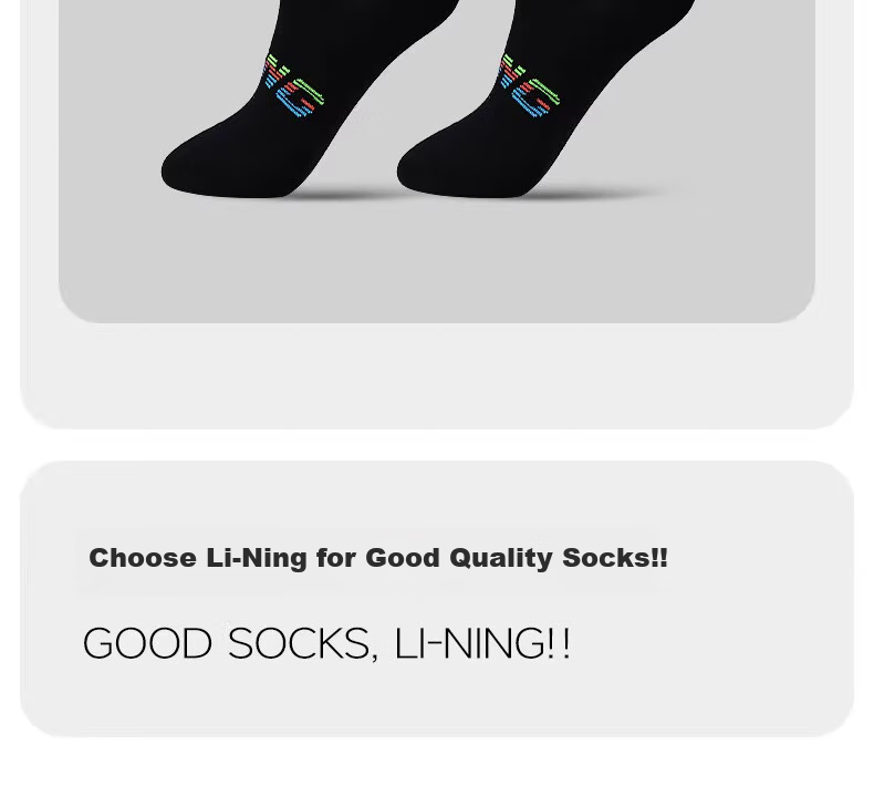 Li-Ning Socks for Men And Women, Sports Basketball Running Socks, Mid-Calf, Spring And Summer, Cotton Casual Sweat-Absorbing Breathable Odor-Resistant Hiking Socks, Gray 18