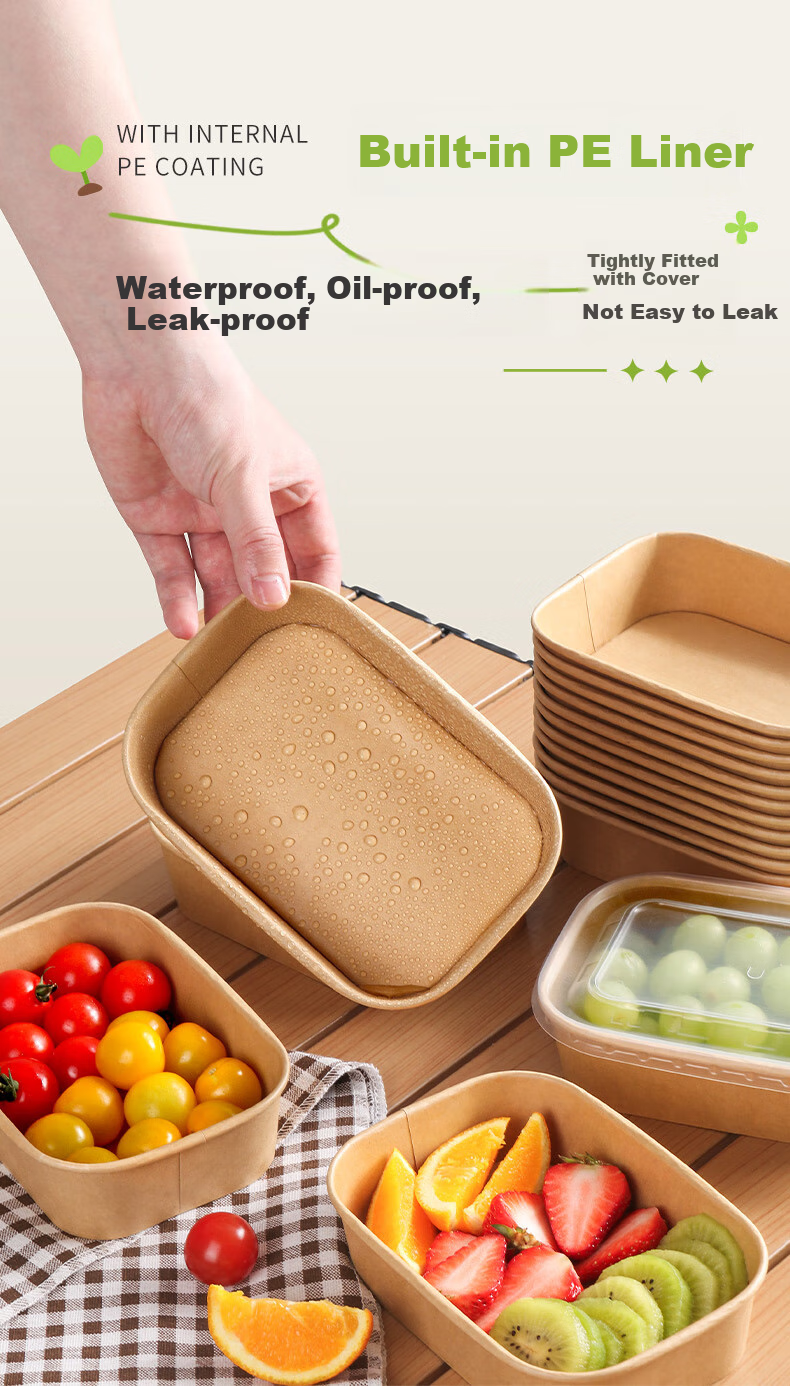BJ Disposable Food Containers, Round Takeout Boxes, Thickened with Lids, Food Grade, Microwave Safe, 750ml*20 Sets 4