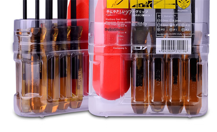 RUBICON Screwdriver Set, Household Multi-Functional, Phillips And Flathead, Soft Handle Screwdriver Set, 9-In 268P 14