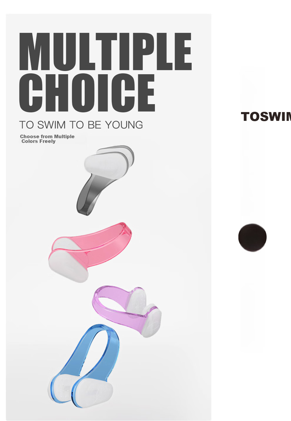 TOSWIM Swimming Nose Clip Professional Adult Diving Anti-Choking Waterproof Non-Slip Nose Clip for Shallow Beaches 3
