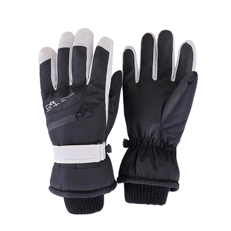 Jian Cai Ski Gloves Men Autumn Winter Fleece Thickened Water-Repellent Touchscreen Outdoor Sports Cold-Resistant Warm Cotton Gloves Women