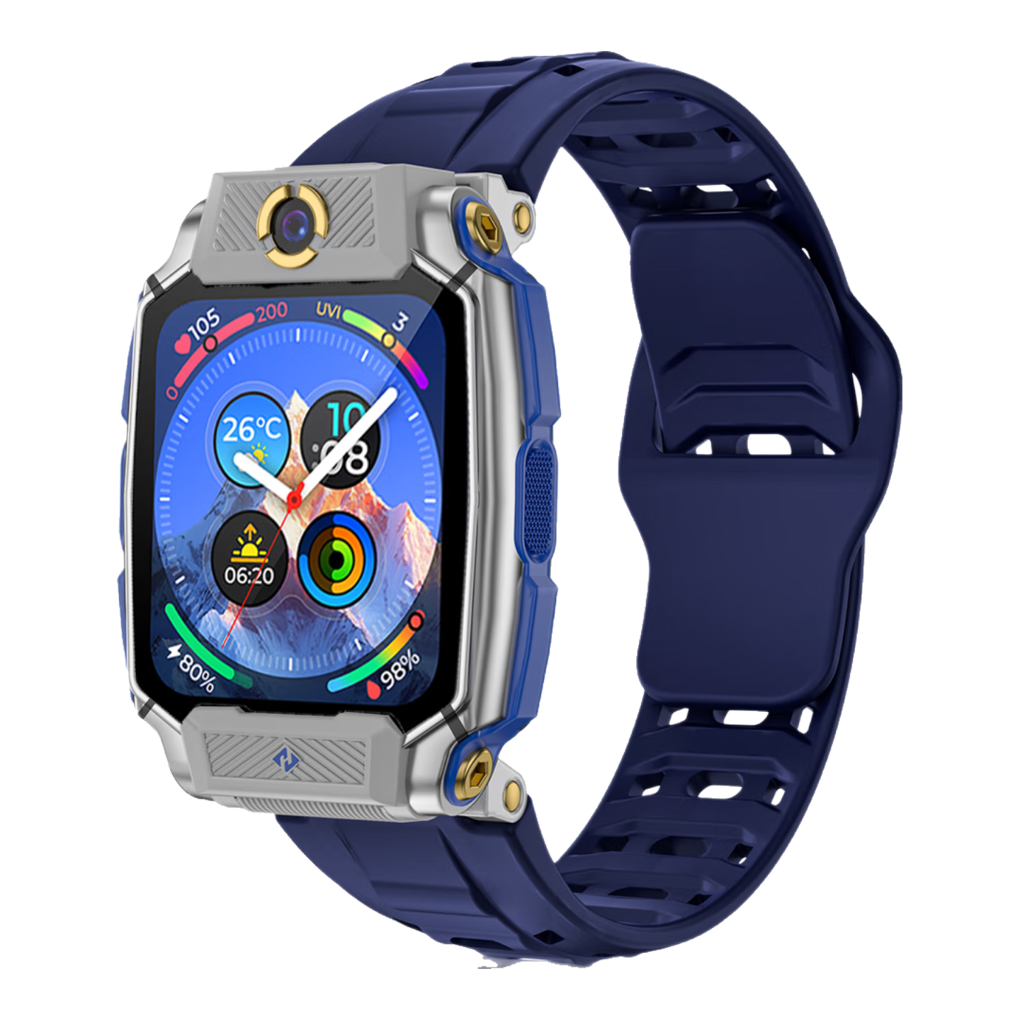 CHENSONG Silicone Breathable Mesh Strap for Xiaotiancai Z/Q/N/Y/D Series Kids' Smartwatch - Dark Blue