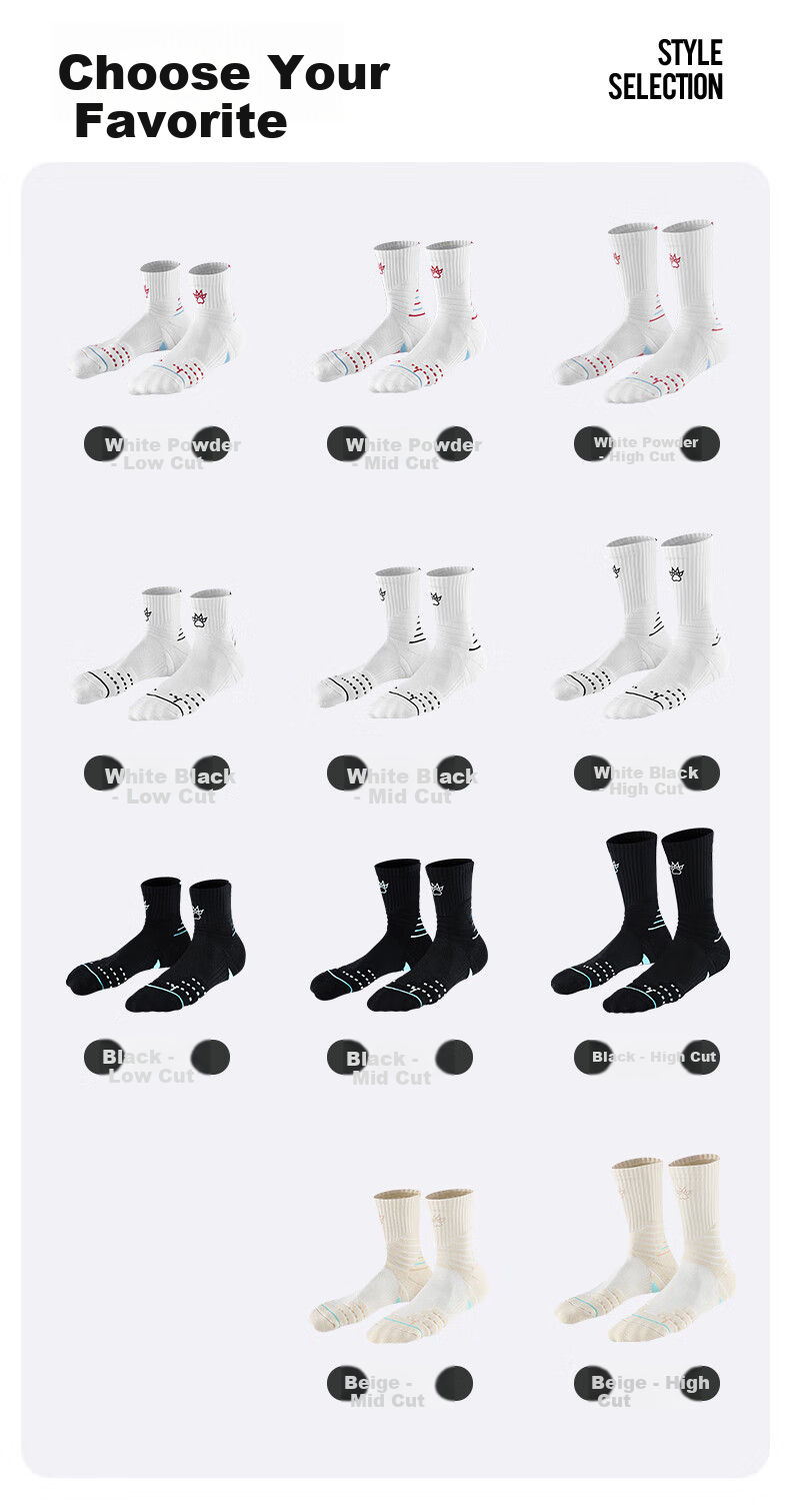 KELME Adult Basketball Socks for Training And Competition, Thickened, Breathable, Wear-Resistant, Non-Slip Short Socks, Black, M (34-38) 4