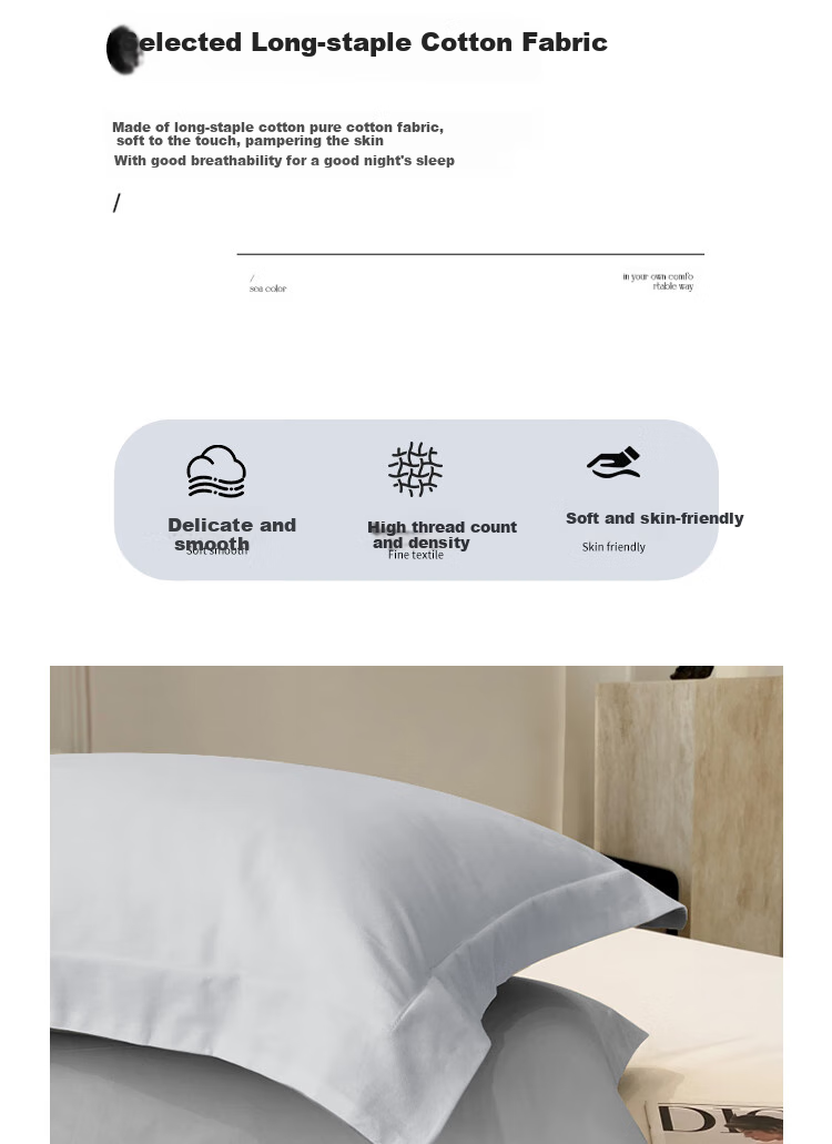 Yuanshenghuo Pure Cotton Pillowcase, Single Size 60% Cotton Pillow Cover, 48*74cm, Gray, Single Piece 4